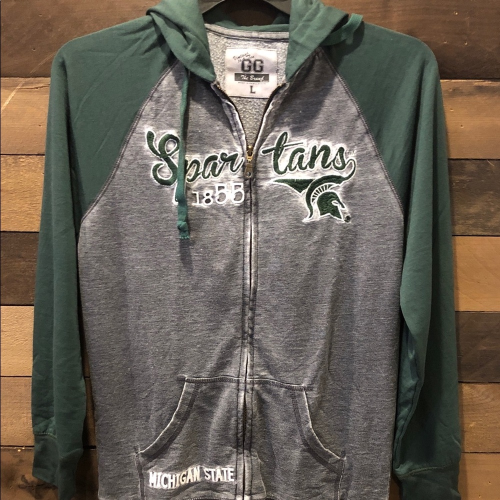 Gray and Green Utility Jacket